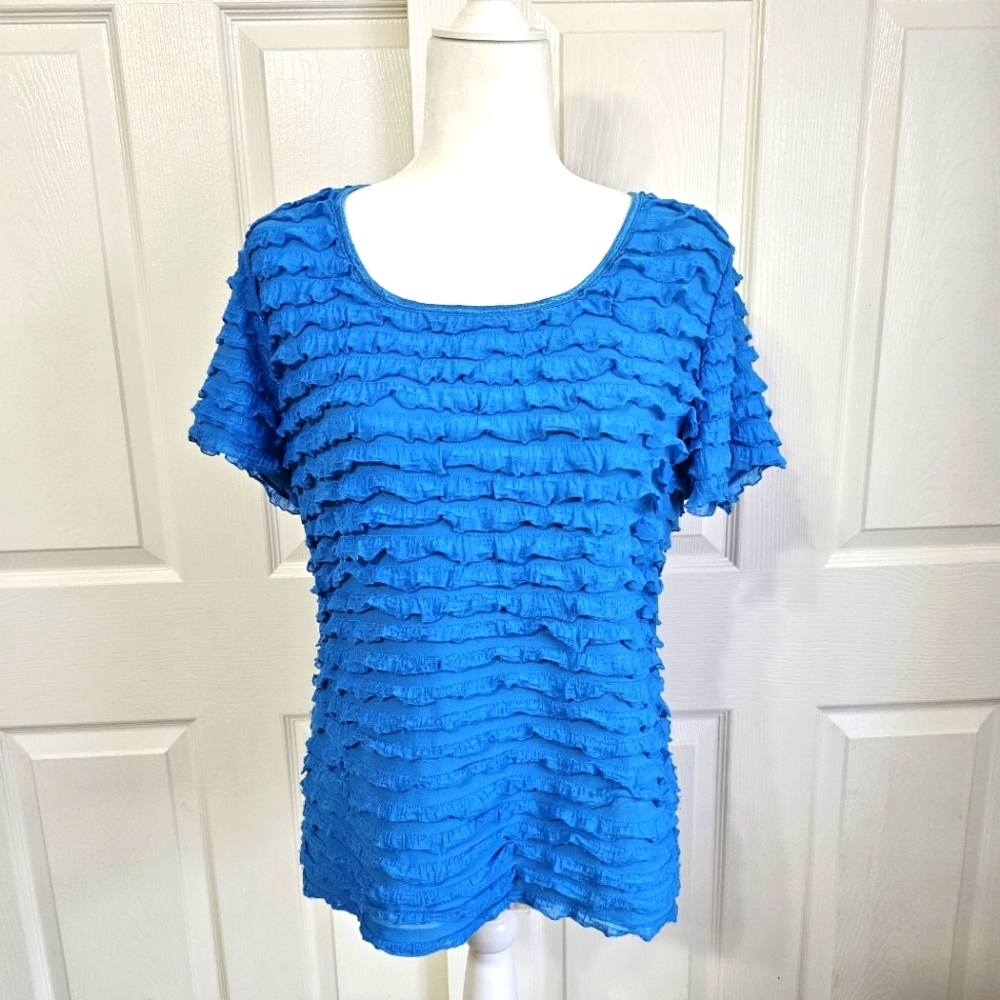 Sere Nade New York Blue Ruffled Top